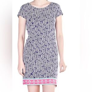 Hatley Blue and Pink Patterned Midi Dress